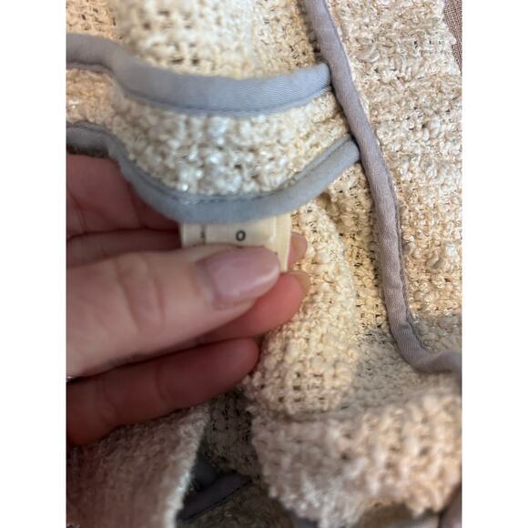 L'Agence Tweed Knit Cap Sleeve Ivory Metallic‎ Shimmer Sheath Dress - Picture 9 of 11